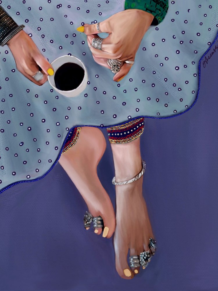 Momento de café boémio de Osheensgallery