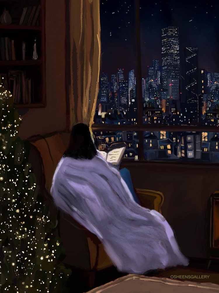 Acolhedora noite de Natal na cidade de Osheensgallery