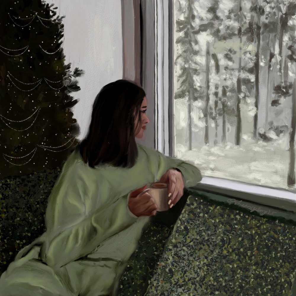 Acolhedora janela de inverno de Osheensgallery