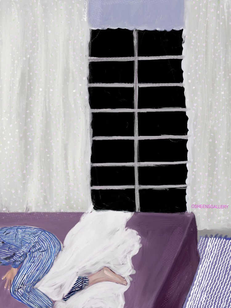 Sono tranquilo junto à janela de Osheensgallery