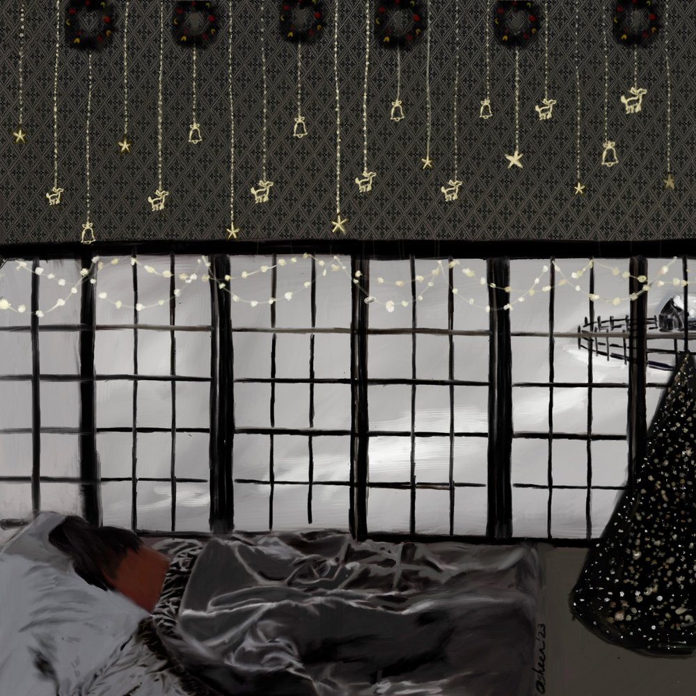 Quarto de dormir nevado e tranquilo de Osheensgallery