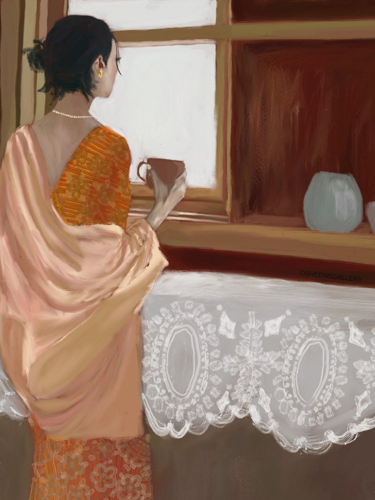 Janela matinal tranquila de Osheensgallery