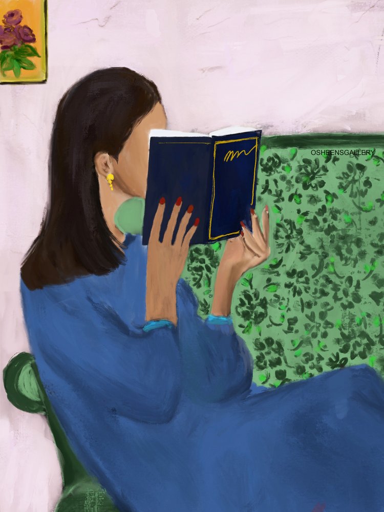 Momento tranquilo de leitura de Osheensgallery