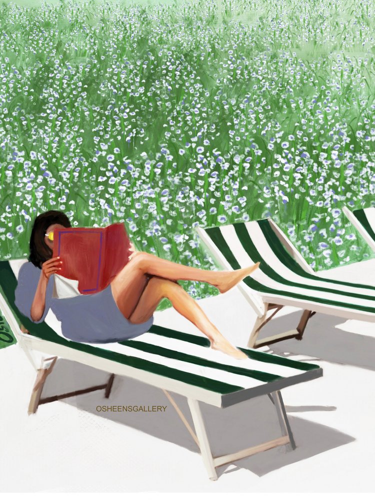 Leitura relaxante no jardim de Osheensgallery