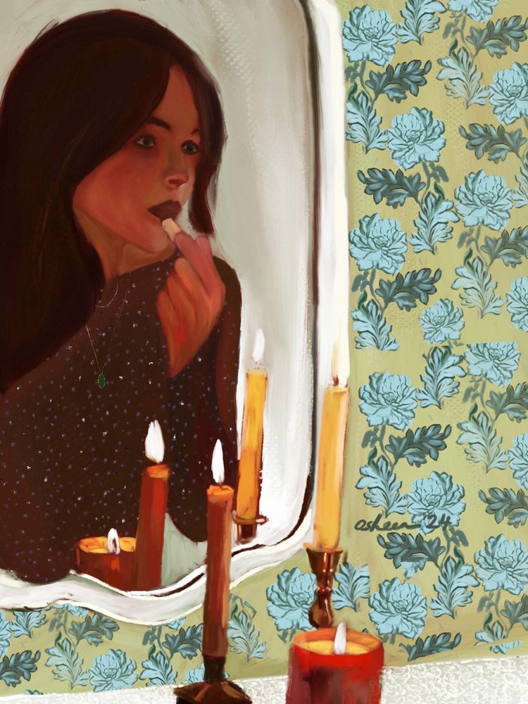 Suave reflexo da luz das velas de Osheensgallery