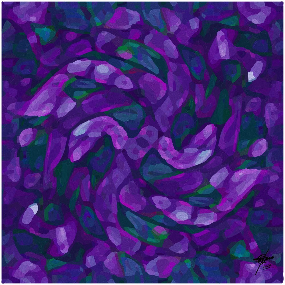 Redemoinhos violetas abstratos de Osvaldo Russo