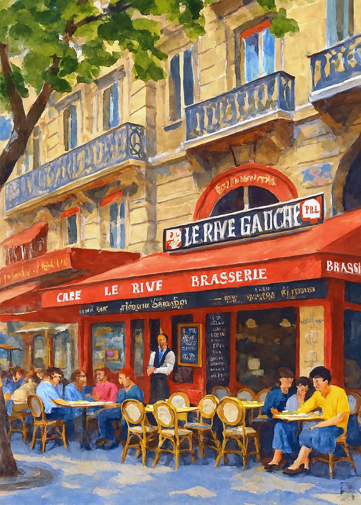 Café animado em Paris de Osvaldo Russo