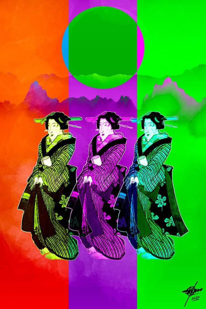 Trio de Geishas Pop Art de Osvaldo Russo