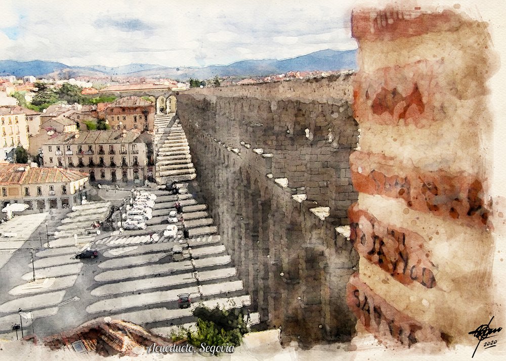 Cidade do Aqueduto Romano de Segóvia de Osvaldo Russo