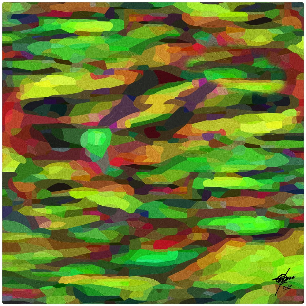 Fluxo abstrato em verde vibrante de Osvaldo Russo