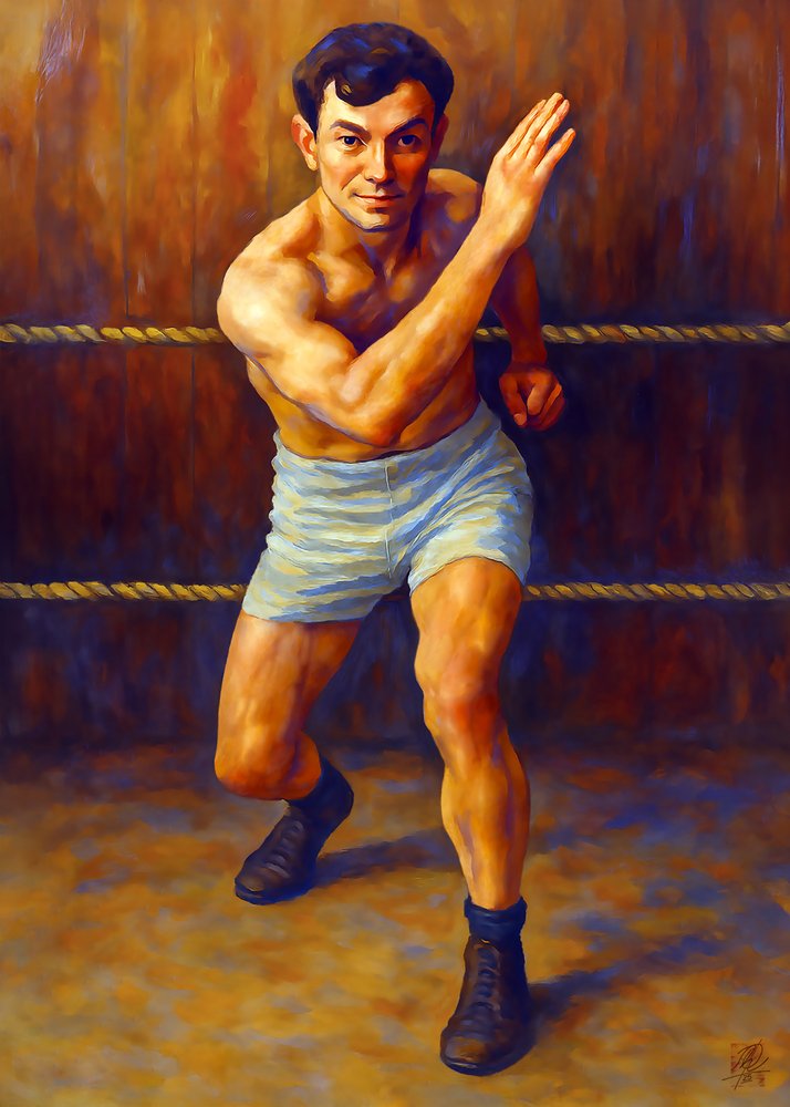 Posição clássica de boxe de Osvaldo Russo