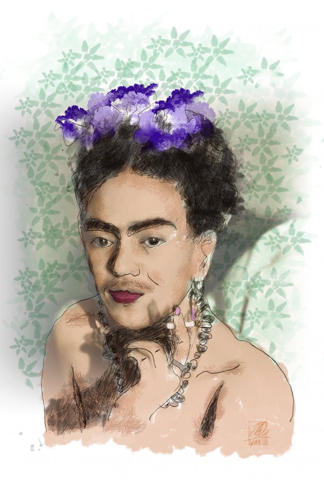 Mulher com uma coroa de flores de Osvaldo Russo