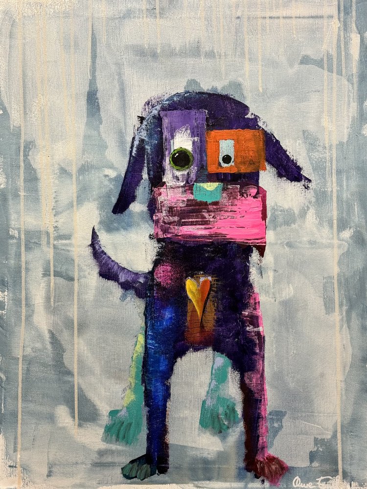 Cão abstrato colorido de Owe Emfestav