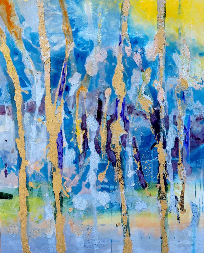 Abstrato dourado vibrante de POOVI ART