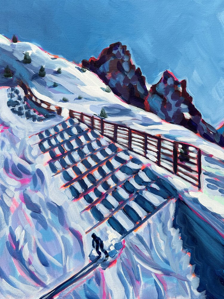 Pista de esqui de montanha no inverno de Pauline Wegman | Key and Sea Creative