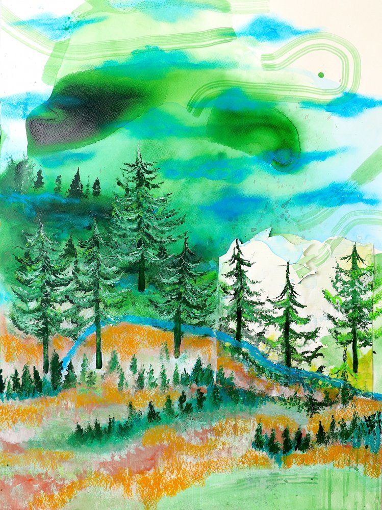 Floresta de Montanha Abstrata de Poonam Choudhary
