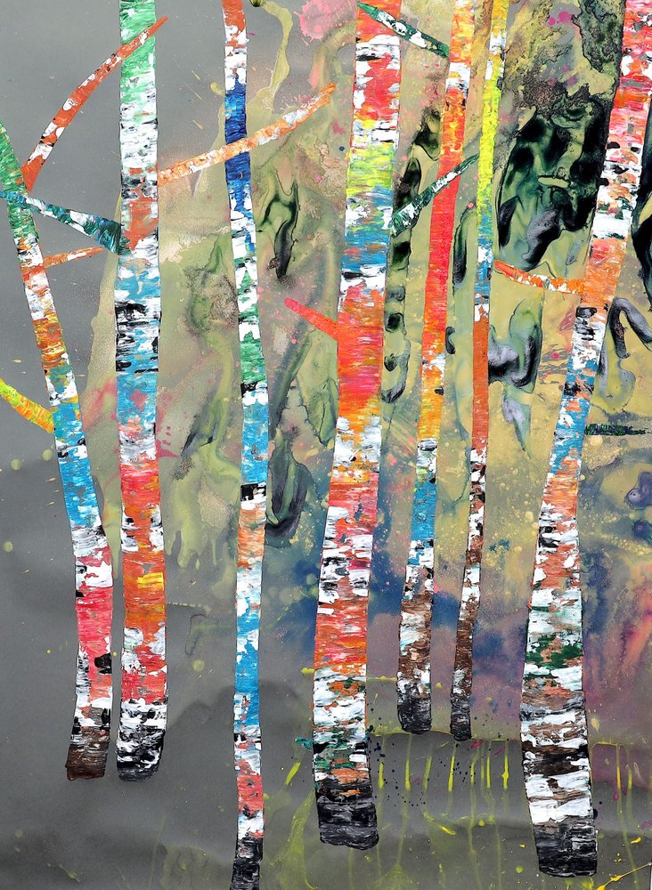 Floresta de bétulas colorida de Poonam Choudhary