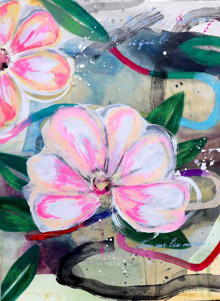 Abstrato floral rosa de Poonam Choudhary