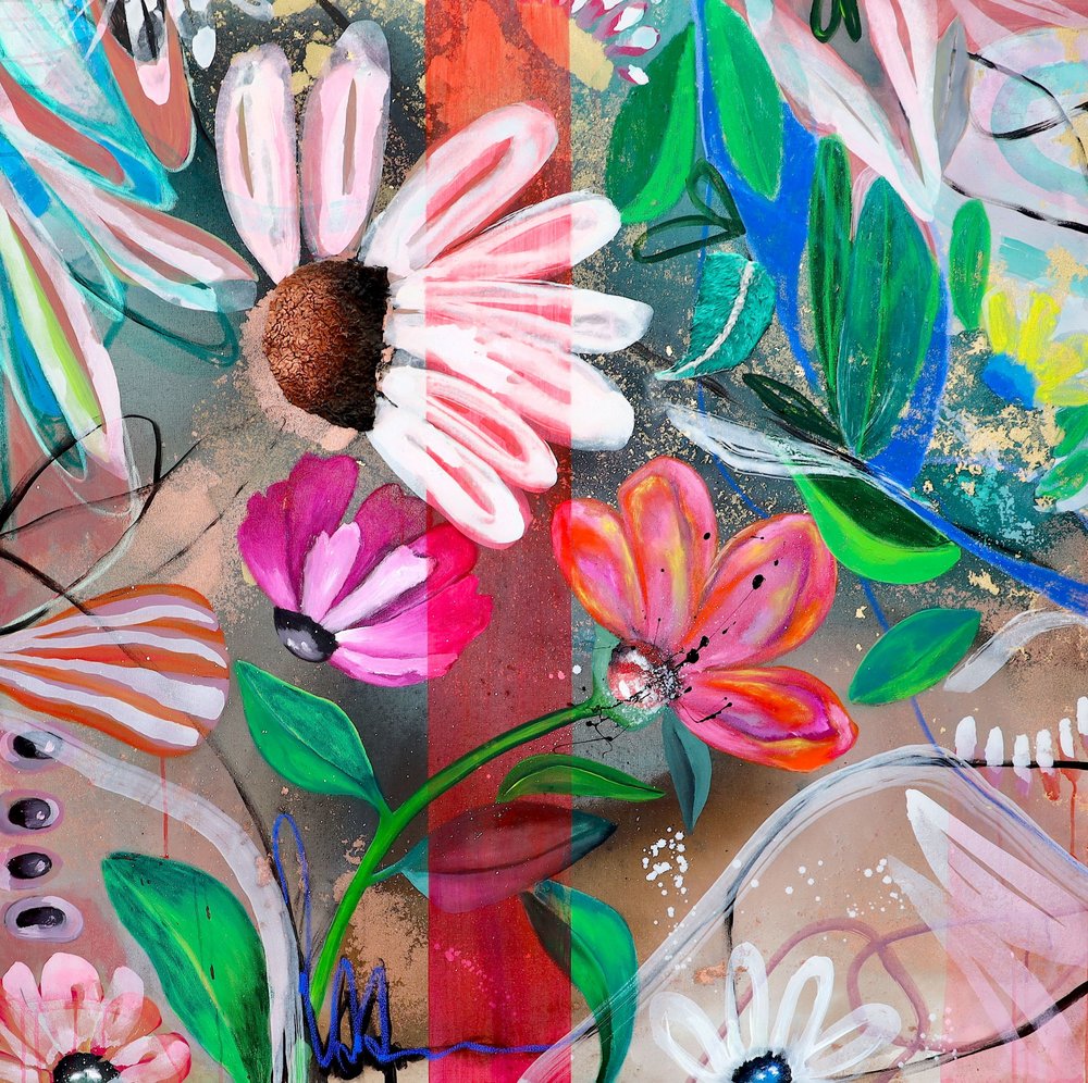 Flores abstratas vibrantes de Poonam Choudhary