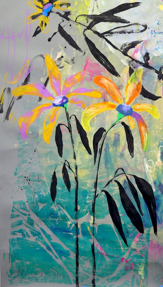 Flores abstratas vibrantes de Poonam Choudhary