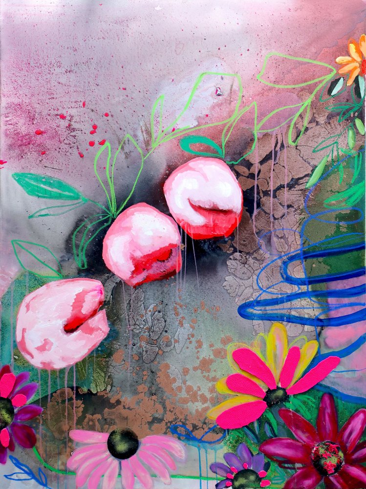 Flores abstratas vibrantes de Poonam Choudhary