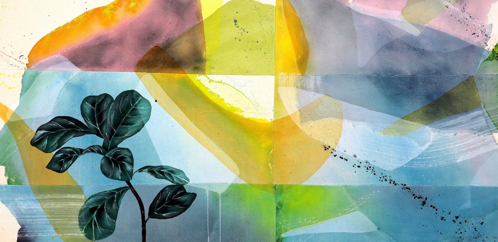 Abstrato vibrante da folha de violino de Poonam Choudhary