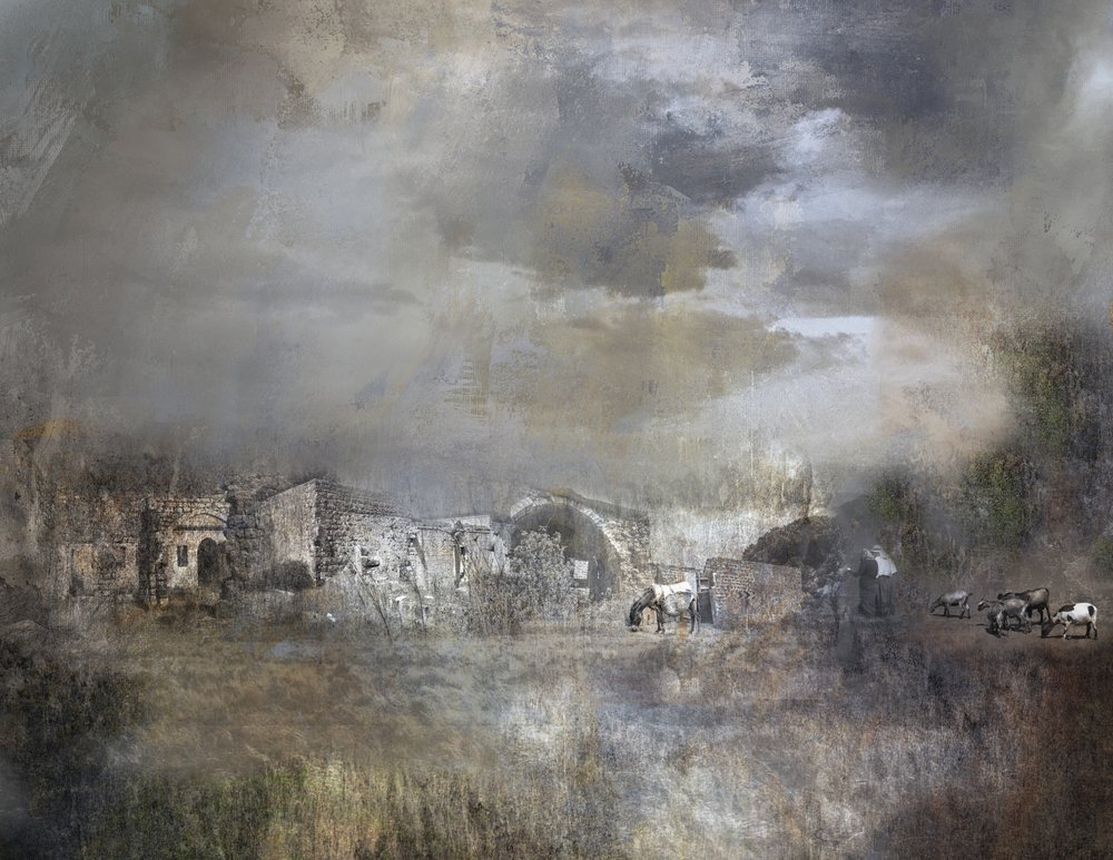 Aldeia antiga sob as nuvens de Rachel Pansky