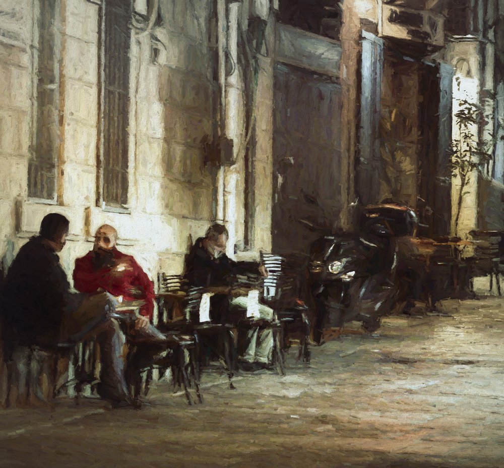 Café nocturno urbano de Rachel Pansky