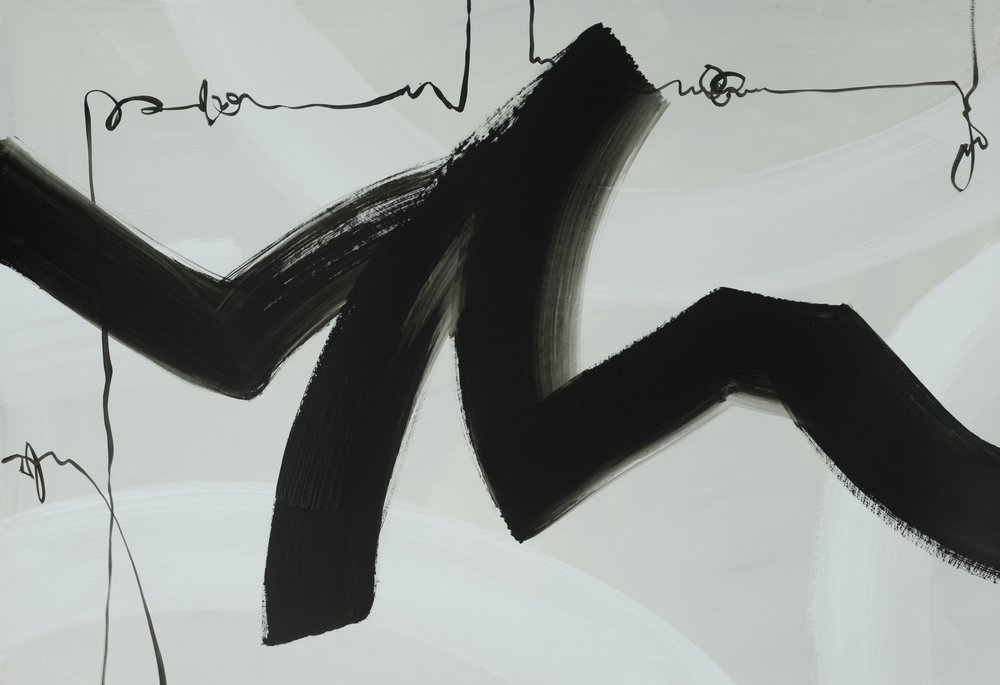 Fluxo dinâmico de tinta preta de Renate Holzner