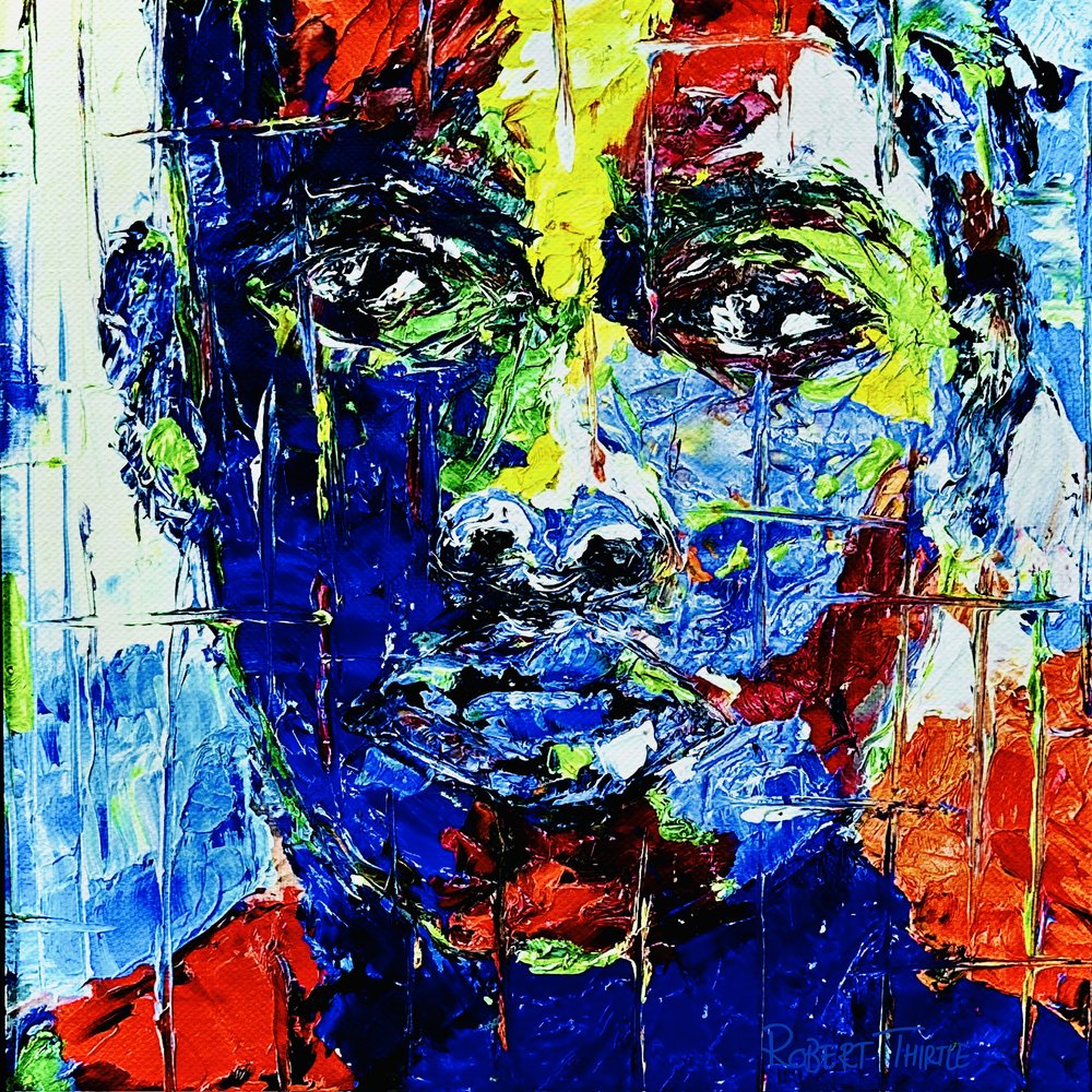 Rosto abstrato colorido de Robert Thirtle
