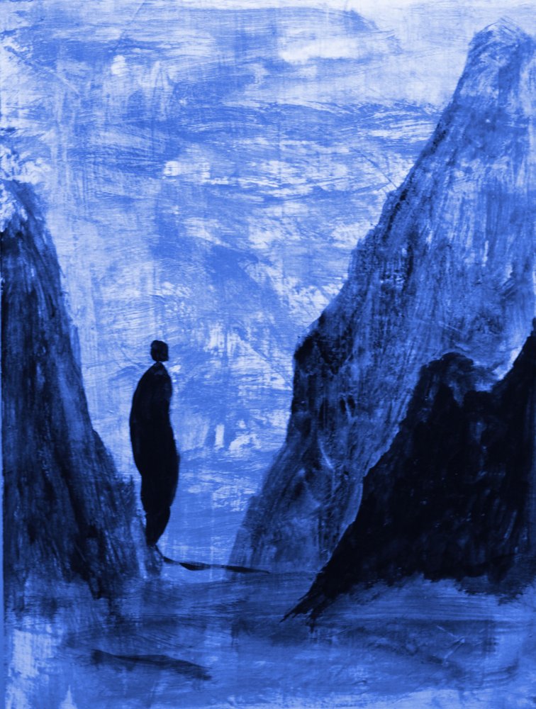 Figura solitária nas Montanhas Azuis de RodMacIver
