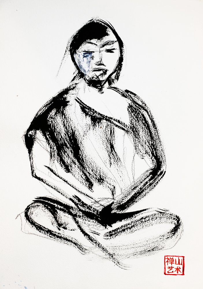 Monge zen em meditação de RodMacIver