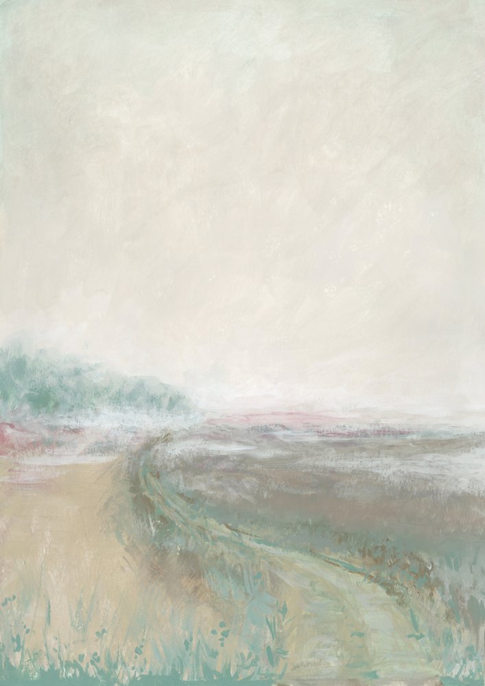 Paisagem em tons pastel enevoados de Rosana Laiz Blursbyai