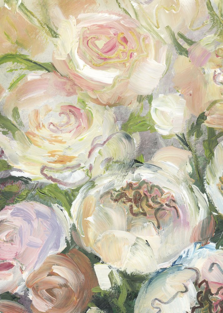 Peónias em tons de rosa pastel de Rosana Laiz Blursbyai
