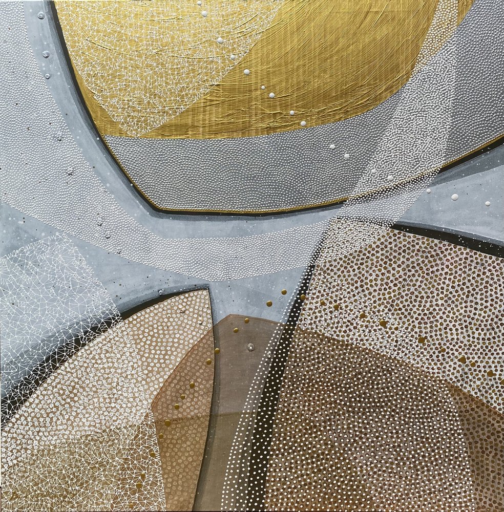 Curvas abstratas douradas de SAN STARLING