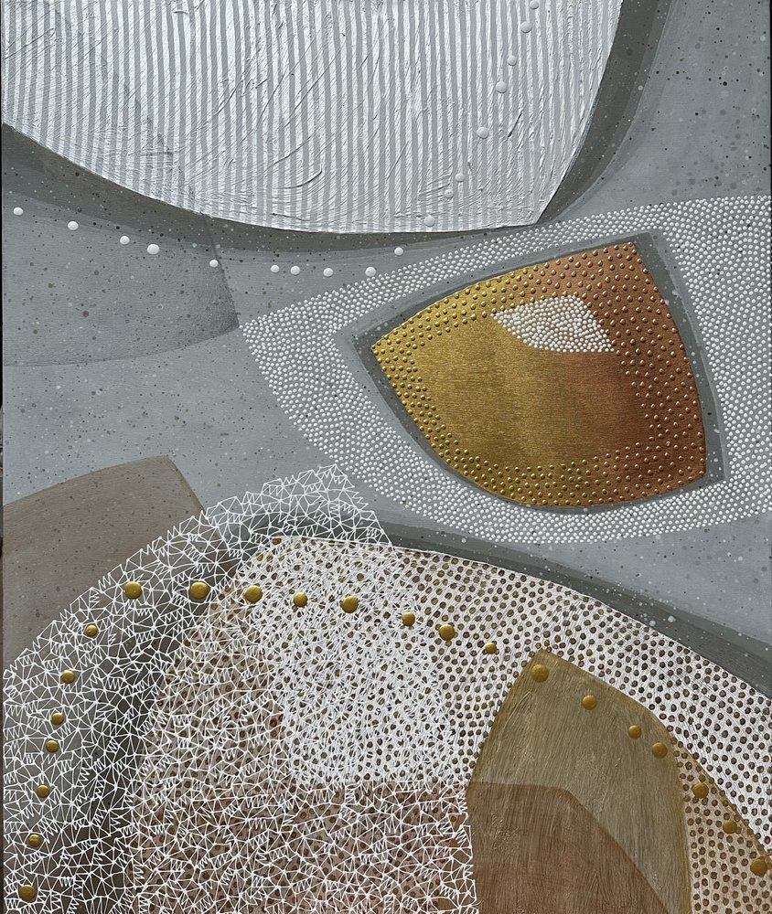 Dourado metálico, prateado, abstrato de SAN STARLING