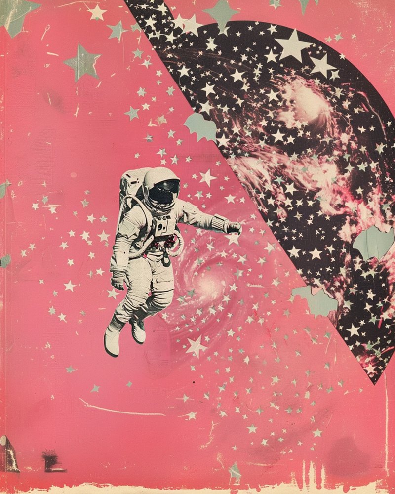 Astronauta Pink Galaxy de Samantha Hearn