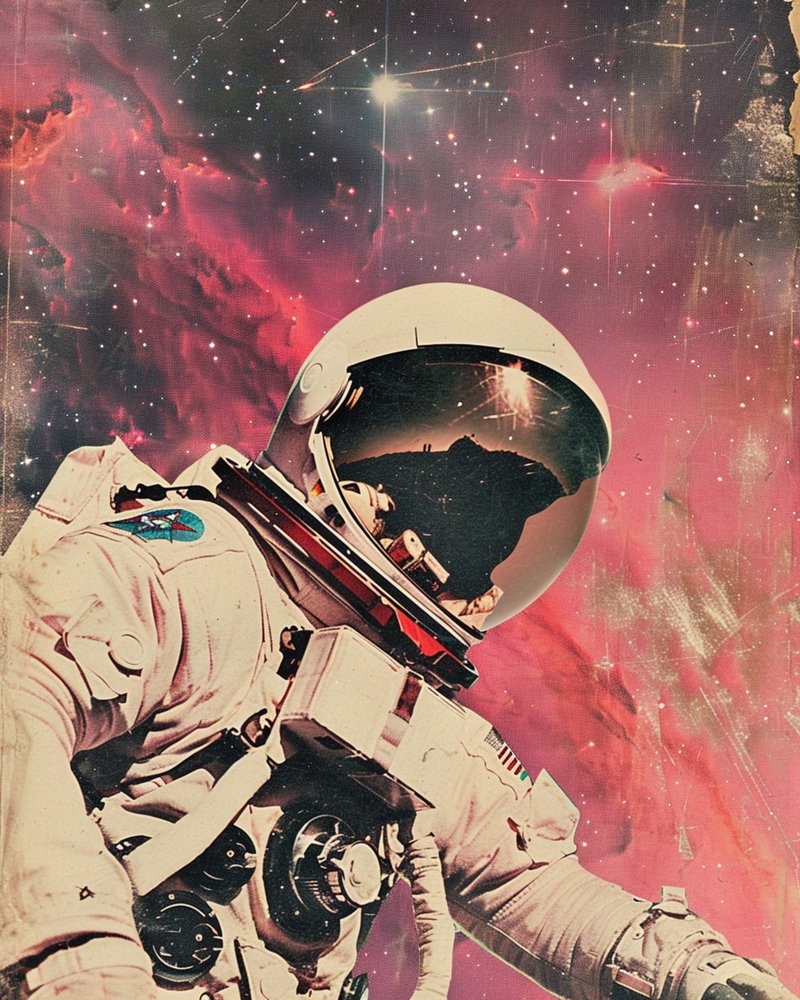 Astronauta Nebulosa Vermelha de Samantha Hearn