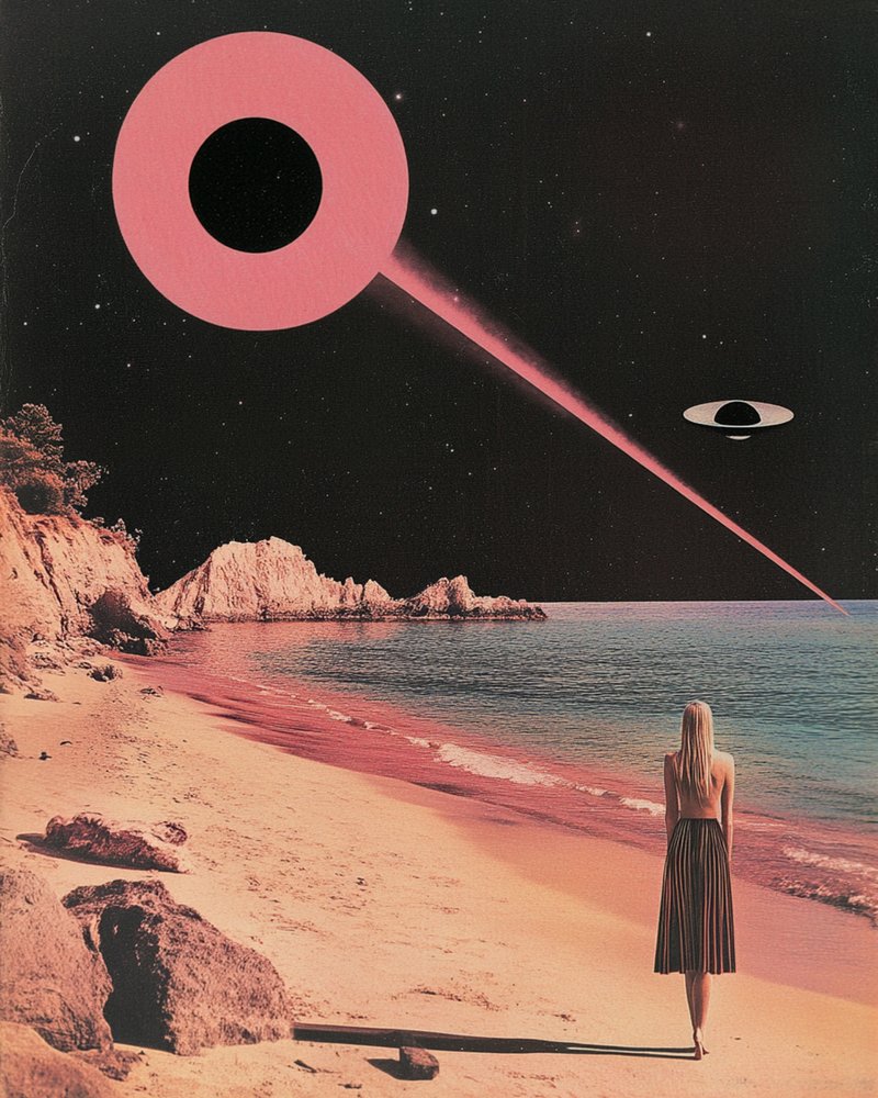 Noite na Praia do OVNI Rosa de Samantha Hearn