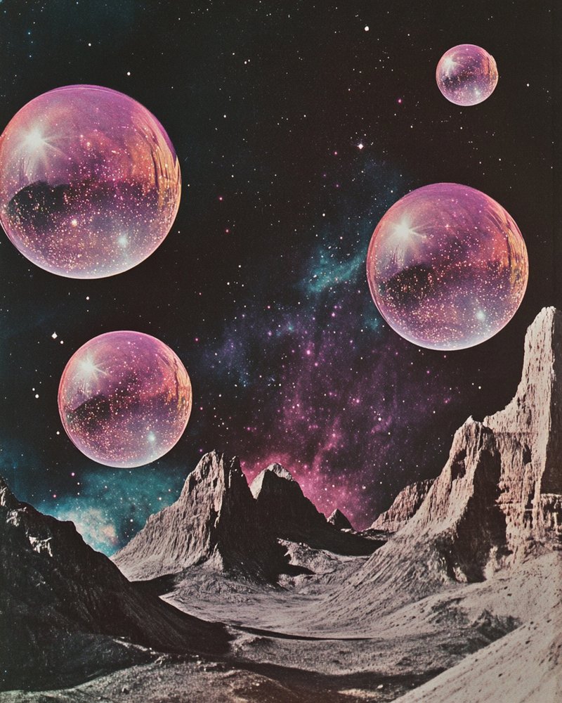 Esferas roxas numa paisagem alienígena de Samantha Hearn
