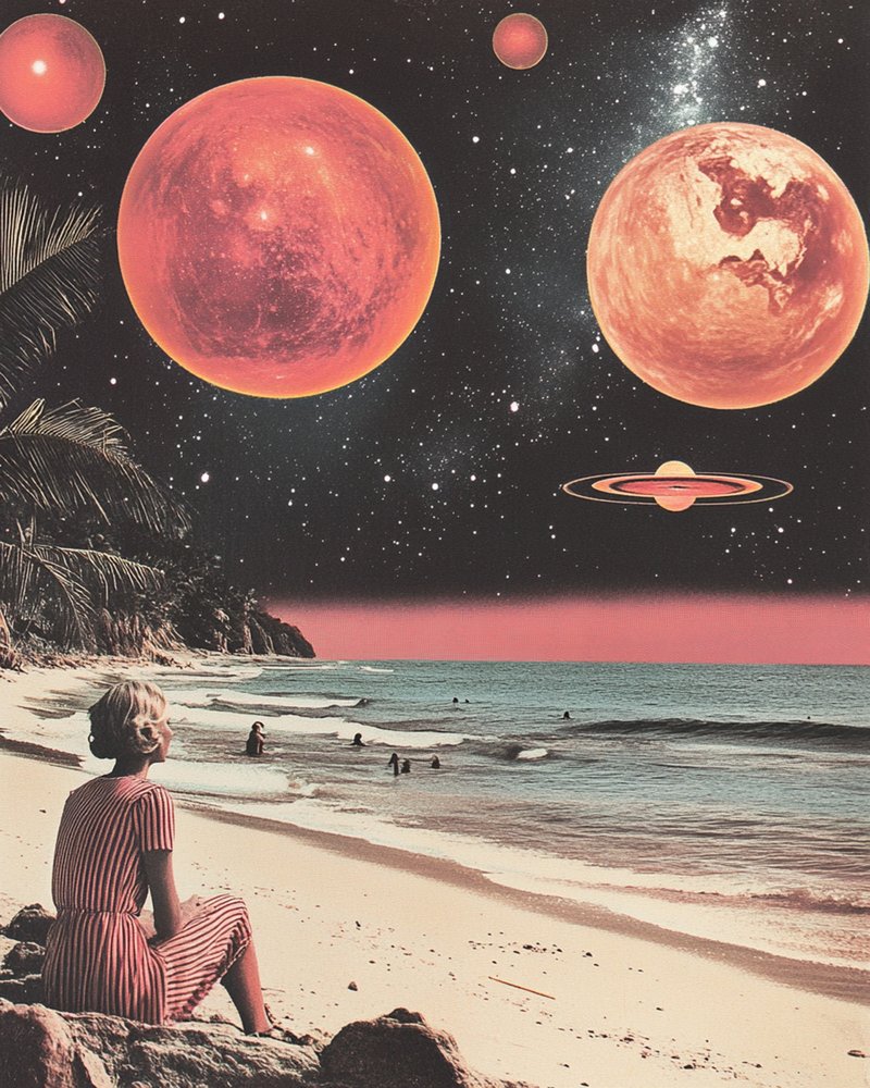 Praia Espacial Retro de Samantha Hearn