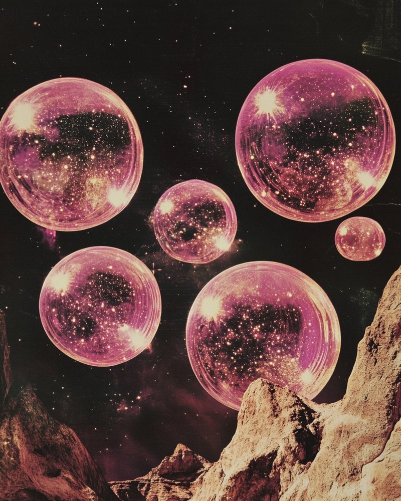 Planetas Rosa Surreais de Samantha Hearn