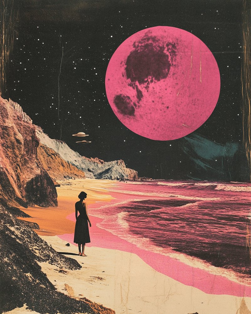 Mulher sob a Lua Rosa de Samantha Hearn