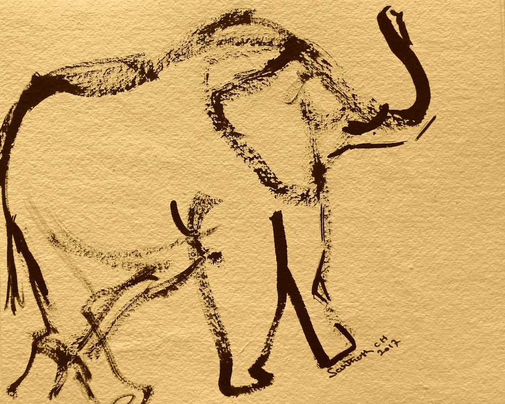 Desenho abstrato de elefante de Santhosh ch