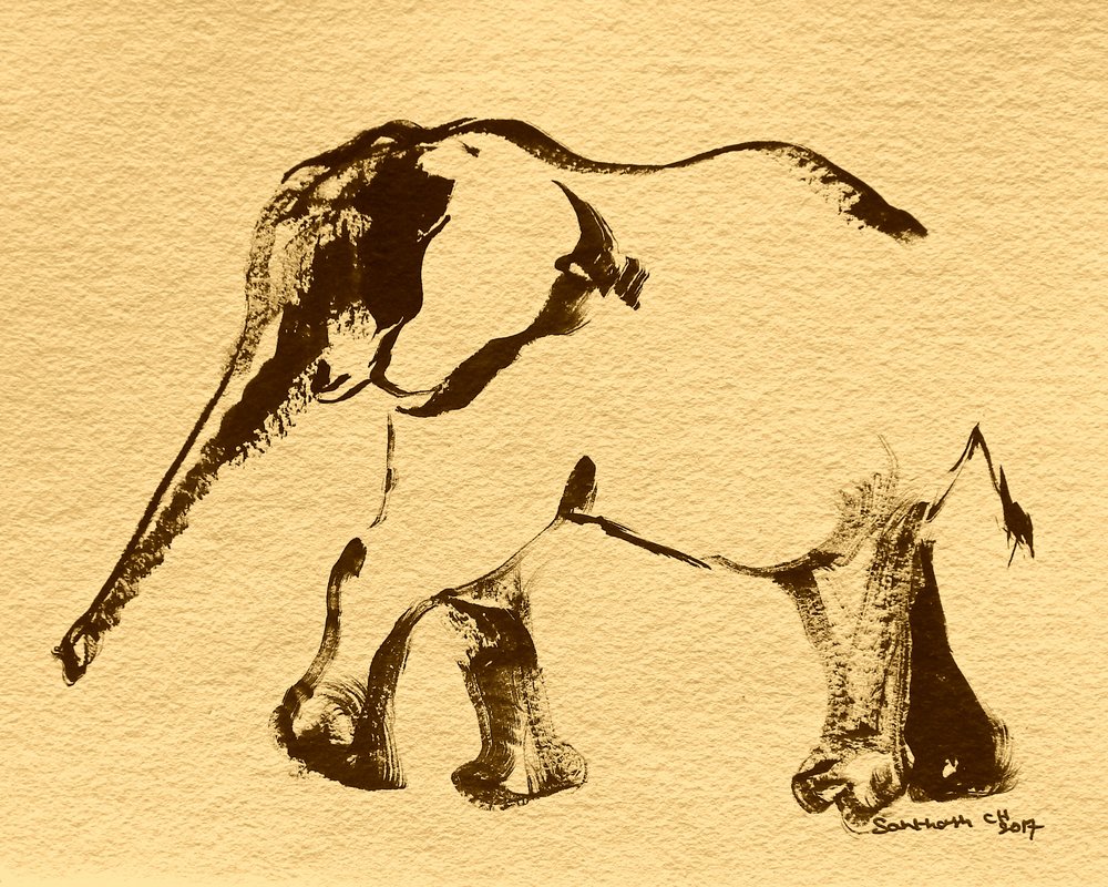 Esboço abstracto de elefante de Santhosh ch