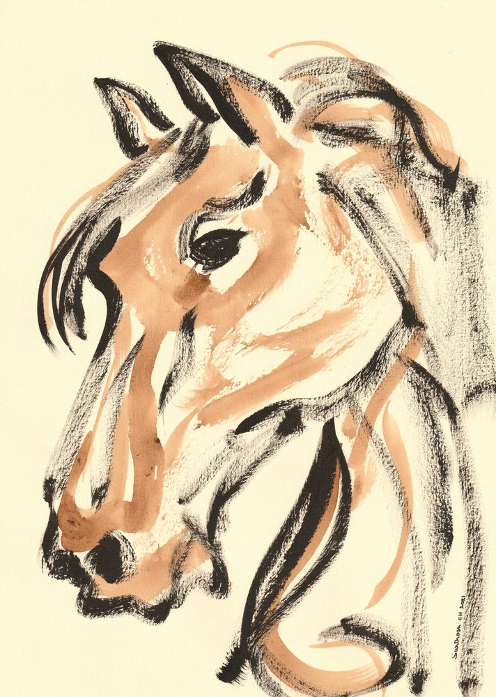 Esboço abstrato de cavalo de Santhosh ch