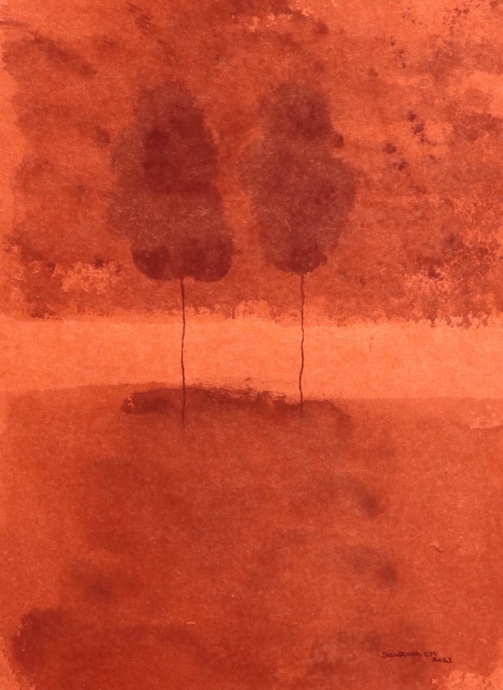 Paisagem abstrata vermelha de Santhosh ch