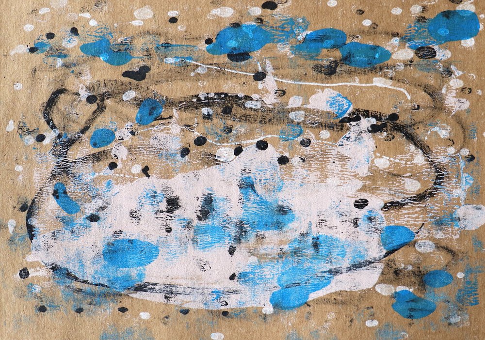 Salpicos abstratos azuis e brancos de Santhosh ch