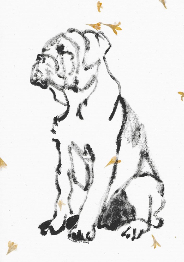 Esboço de cachorro de bulldogue de Santhosh ch