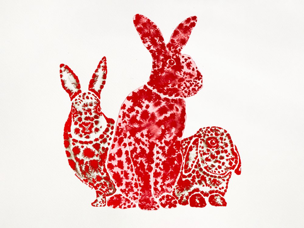 Coelhinhos malhados carmesim de Santhosh ch